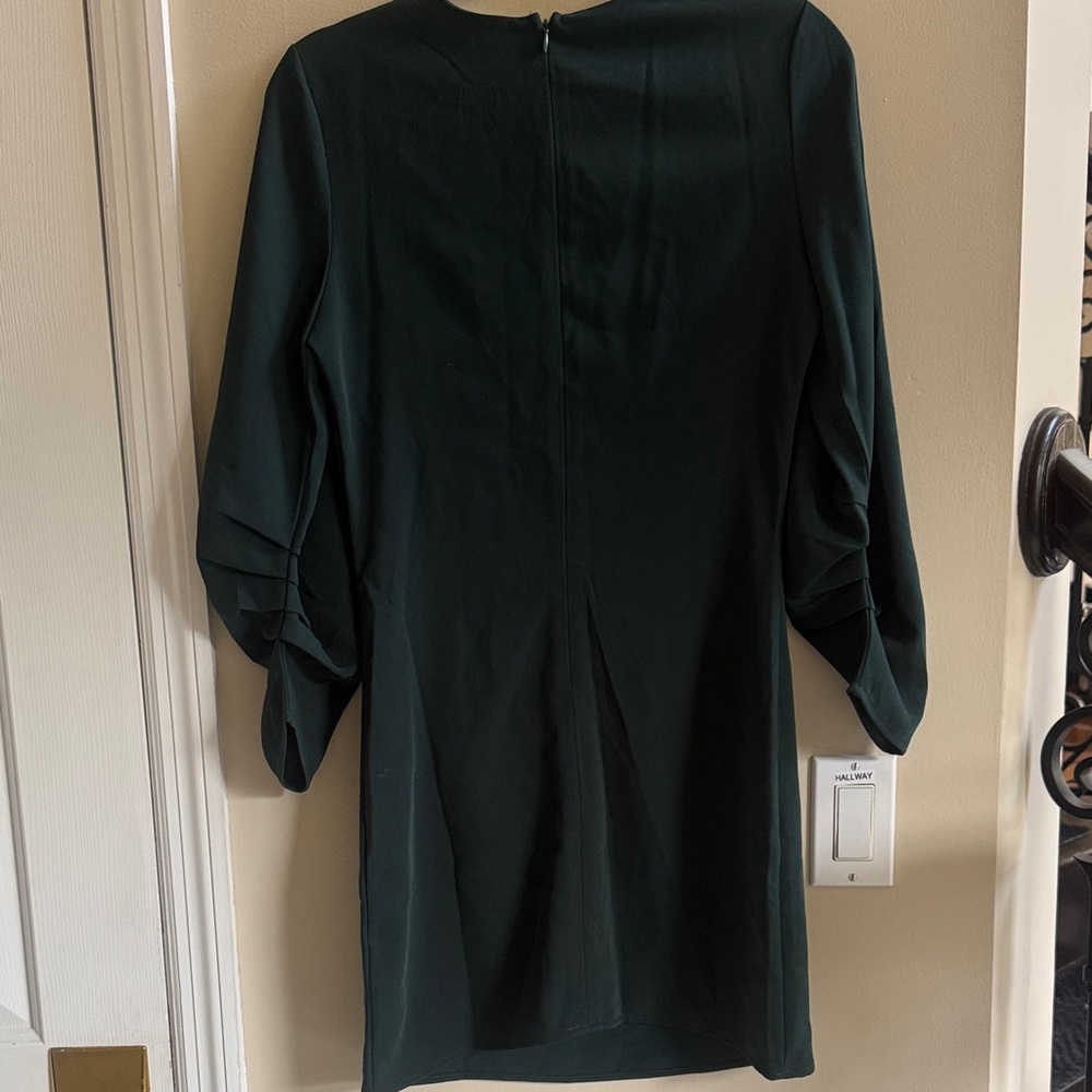 She + Sky Forest Green Long Sleeve Dress - Picture 6 of 8